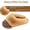 KuaiLu Womens Fuzzy Memory Foam Slippers Warm House Shoes Arch Support(Brown)