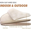 KuaiLu Womens Fuzzy Memory Foam Slippers Warm House Shoes Arch Support(Cream)
