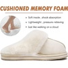 KuaiLu Womens Fuzzy Memory Foam Slippers Warm House Shoes Arch Support(Cream)