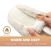KuaiLu Womens Fuzzy Memory Foam Slippers Warm House Shoes Arch Support(Cream)
