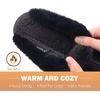 KuaiLu Womens Fuzzy Memory Foam Slippers Warm House Shoes Arch Support(Dark Black)