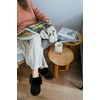KuaiLu Womens Fuzzy Memory Foam Slippers Warm House Shoes Arch Support(Dark Black)