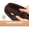 KuaiLu Womens Fuzzy Memory Foam Slippers Warm House Shoes Arch Support(Dark Brown)