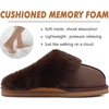 KuaiLu Womens Fuzzy Memory Foam Slippers Warm House Shoes Arch Support(Dark Brown)