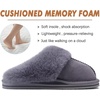 KuaiLu Womens Fuzzy Memory Foam Slippers Warm House Shoes Arch Support(Dark Grey)