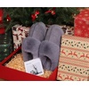 KuaiLu Womens Fuzzy Memory Foam Slippers Warm House Shoes Arch Support(Dark Grey)