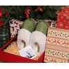 KuaiLu Womens Fuzzy Memory Foam Slippers Warm House Shoes Arch Support(Green)