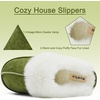 KuaiLu Womens Fuzzy Memory Foam Slippers Warm House Shoes Arch Support(Green)