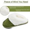 KuaiLu Womens Fuzzy Memory Foam Slippers Warm House Shoes Arch Support(Green)