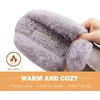 KuaiLu Womens Fuzzy Memory Foam Slippers Warm House Shoes Arch Support(Grey)