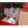 KuaiLu Womens Fuzzy Memory Foam Slippers Warm House Shoes Arch Support(Grey)