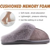 KuaiLu Womens Fuzzy Memory Foam Slippers Warm House Shoes Arch Support(Grey)