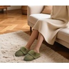 KuaiLu Womens Fuzzy Memory Foam Slippers Warm House Shoes Arch Support(Olive Green)