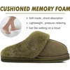 KuaiLu Womens Fuzzy Memory Foam Slippers Warm House Shoes Arch Support(Olive Green)