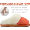 KuaiLu Womens Fuzzy Memory Foam Slippers Warm House Shoes Arch Support(Orange)