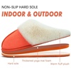 KuaiLu Womens Fuzzy Memory Foam Slippers Warm House Shoes Arch Support(Orange)