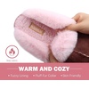 KuaiLu Womens Fuzzy Memory Foam Slippers Warm House Shoes Arch Support(Pink)
