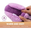 KuaiLu Womens Fuzzy Memory Foam Slippers Warm House Shoes Arch Support(Purple)