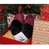 KuaiLu Womens Fuzzy Memory Foam Slippers Warm House Shoes Arch Support(Red)