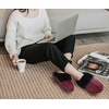 KuaiLu Womens Fuzzy Memory Foam Slippers Warm House Shoes Arch Support(Red)