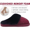 KuaiLu Womens Fuzzy Memory Foam Slippers Warm House Shoes Arch Support(Red)