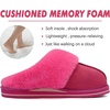 KuaiLu Womens Fuzzy Memory Foam Slippers Warm House Shoes Arch Support(Rose Red)