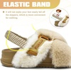 KuaiLu Womens Fuzzy Soft Platform Slippers with Arch Support Faux Fur(Beige)