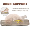 KuaiLu Womens Fuzzy Soft Platform Slippers with Arch Support Faux Fur(Beige)