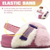 KuaiLu Womens Fuzzy Soft Platform Slippers with Arch Support Faux Fur(Pink)