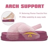KuaiLu Womens Fuzzy Soft Platform Slippers with Arch Support Faux Fur(Pink)