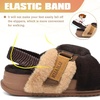 KuaiLu Womens Fuzzy Soft Platform Slippers with Arch Support Faux Fur(Plush Brown)
