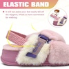 KuaiLu Womens Fuzzy Soft Platform Slippers with Arch Support Faux Fur(Plush Pink)