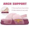 KuaiLu Womens Fuzzy Soft Platform Slippers with Arch Support Faux Fur(Plush Pink)