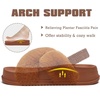 KuaiLu Womens Fuzzy Soft Platform Slippers with Arch Support Faux Fur(Tan)