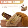 KuaiLu Womens Fuzzy Soft Platform Slippers with Arch Support Faux Fur(Tan)