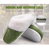 KuaiLu Womens House Platform Slippers Warm Faux Suede Fuzzy Thick Cushioned Yoga Foam Shoes Ladies Slipper Home Lightweight Slip on Indoor Outdoor Non-Slip Hard Sole(Green)