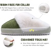 KuaiLu Womens House Platform Slippers Warm Faux Suede Fuzzy Thick Cushioned Yoga Foam Shoes Ladies Slipper Home Lightweight Slip on Indoor Outdoor Non-Slip Hard Sole(Green)