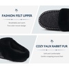 KuaiLu Womens Memory Foam Moccasin Slippers Plush House Comfy Warm Shoes(Black)