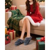 KuaiLu Womens Memory Foam Moccasin Slippers Plush House Comfy Warm Shoes(Grey)