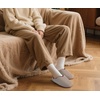 KuaiLu Womens Supportive Memory Foam Slippers Felt Fuzzy Lined Heel Cushion Lightweight House Shoes for Indoor Outdoor(Beige)