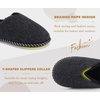 KuaiLu Womens Supportive Memory Foam Slippers Felt Fuzzy Lined Heel Cushion Lightweight House Shoes for Indoor Outdoor(Black)