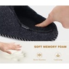 KuaiLu Womens Supportive Memory Foam Slippers Felt Fuzzy Lined Heel Cushion Lightweight House Shoes for Indoor Outdoor(Black)