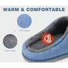 KuaiLu Womens Supportive Memory Foam Slippers Felt Fuzzy Lined Heel Cushion Lightweight House Shoes for Indoor Outdoor(Blue)