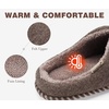 KuaiLu Womens Supportive Memory Foam Slippers Felt Fuzzy Lined Heel Cushion Lightweight House Shoes for Indoor Outdoor(Brown)