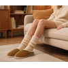 KuaiLu Womens Supportive Memory Foam Slippers Felt Fuzzy Lined Heel Cushion Lightweight House Shoes for Indoor Outdoor(Khaki)