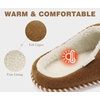 KuaiLu Womens Supportive Memory Foam Slippers Felt Fuzzy Lined Heel Cushion Lightweight House Shoes for Indoor Outdoor(Khaki)