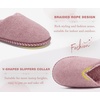 KuaiLu Womens Supportive Memory Foam Slippers Felt Fuzzy Lined Heel Cushion Lightweight House Shoes for Indoor Outdoor(Pink)