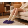 KuaiLu Womens Supportive Memory Foam Slippers Felt Fuzzy Lined Heel Cushion Lightweight House Shoes for Indoor Outdoor(Purple)