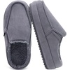 KuaiLu Womens Clog Slippers Cozy Warm Plush Lined With Arch Support Suede Faux Fur House ladies Bedroom Slippers Comfortable Memory Foam Slip-on Womans Home Shoes(Grey)