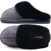 KuaiLu Womens Fuzzy Memory Foam Slippers Warm House Shoes Arch Support(Black)